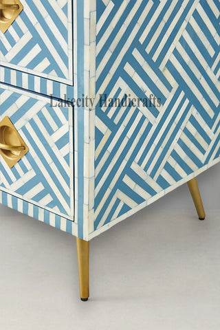 Bone Inlay Optical Design 9 Drawers Chest | Bone Inlay Optical Design 9 Drawers Dresser Table