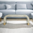 Bone Inlay Waterfall Coffee Table Grey | Bone Inlay Waterfall Center Table Grey