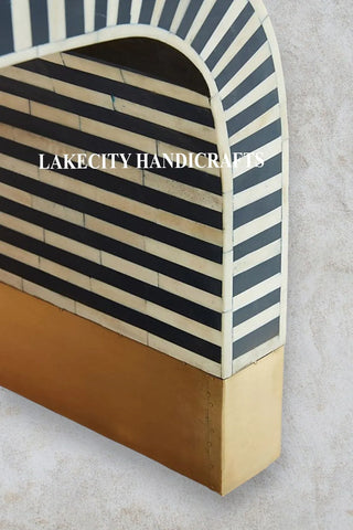 Bone Inlay Stripe Design Waterfall Coffee Table | Bone Inlay Stripe Design Waterfall Center Table