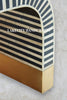 Bone Inlay Waterfall Coffee Table Indigo Blue | Bone Inlay Waterfall Center Table Indigo Blue