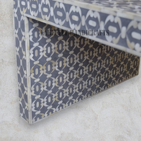 Bone Inlay Quote Center Table Grey
