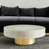 Bone Inlay Scroll-vine Design Round Coffee Table Grey | Bone Inlay Scroll-vine Design Round Center Table Grey