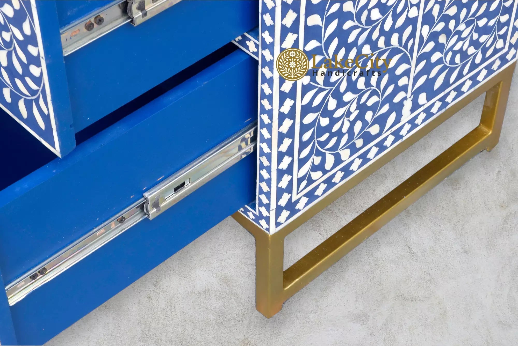 Bone Inlay Scroll-vine Chest of 3 Drawers | Bone Inlay Scroll-vine 3 Drawers Dresser Table