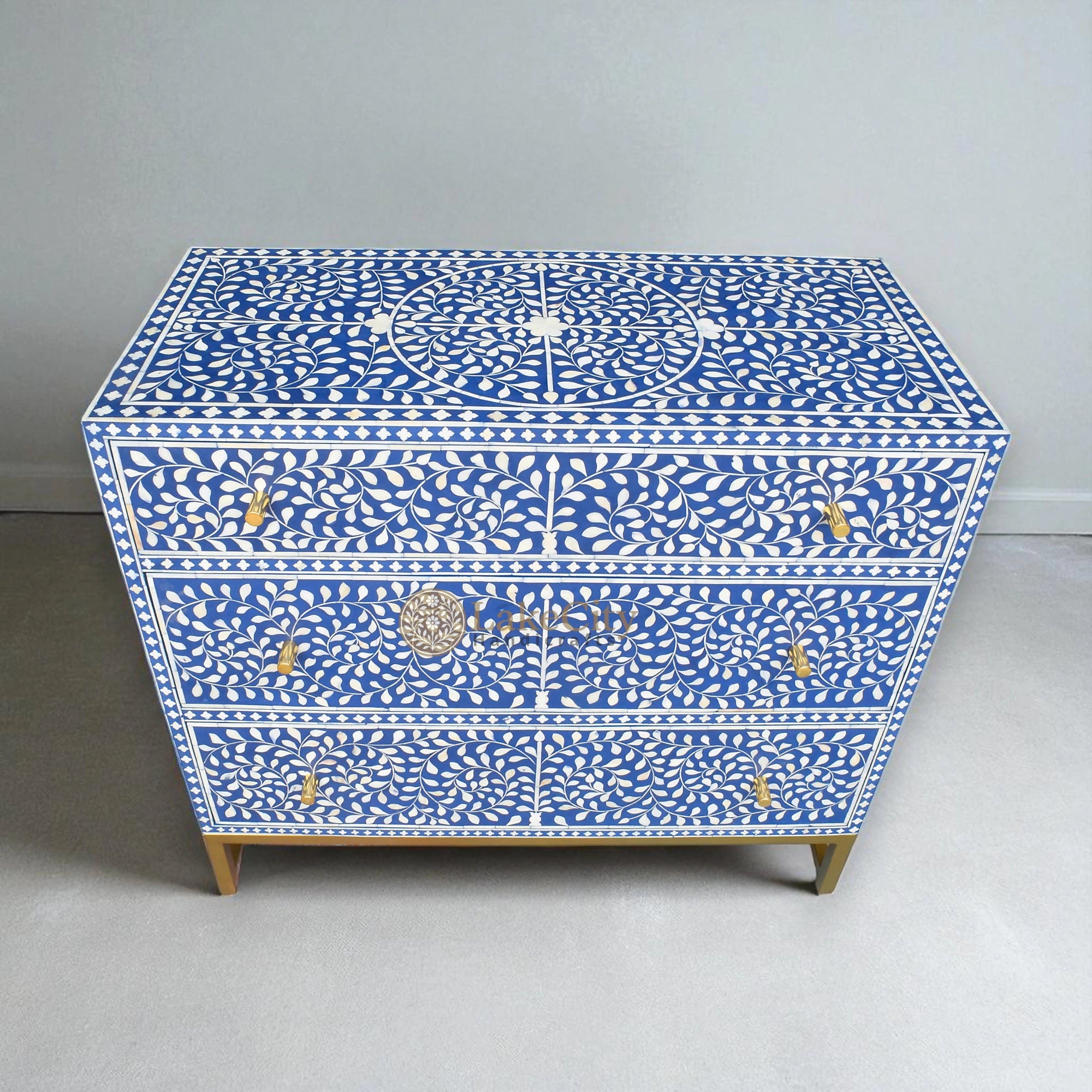 Bone Inlay Scroll-vine Chest of 3 Drawers | Bone Inlay Scroll-vine 3 Drawers Dresser Table
