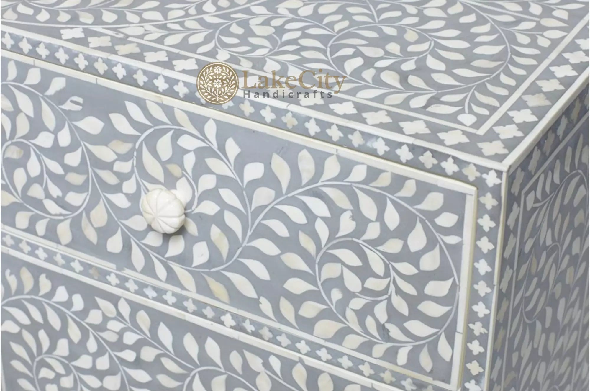 Bone Inlay Scroll-vine Chest of 3 Drawers | Bone Inlay Scroll-vine 3 Drawers Dresser Table
