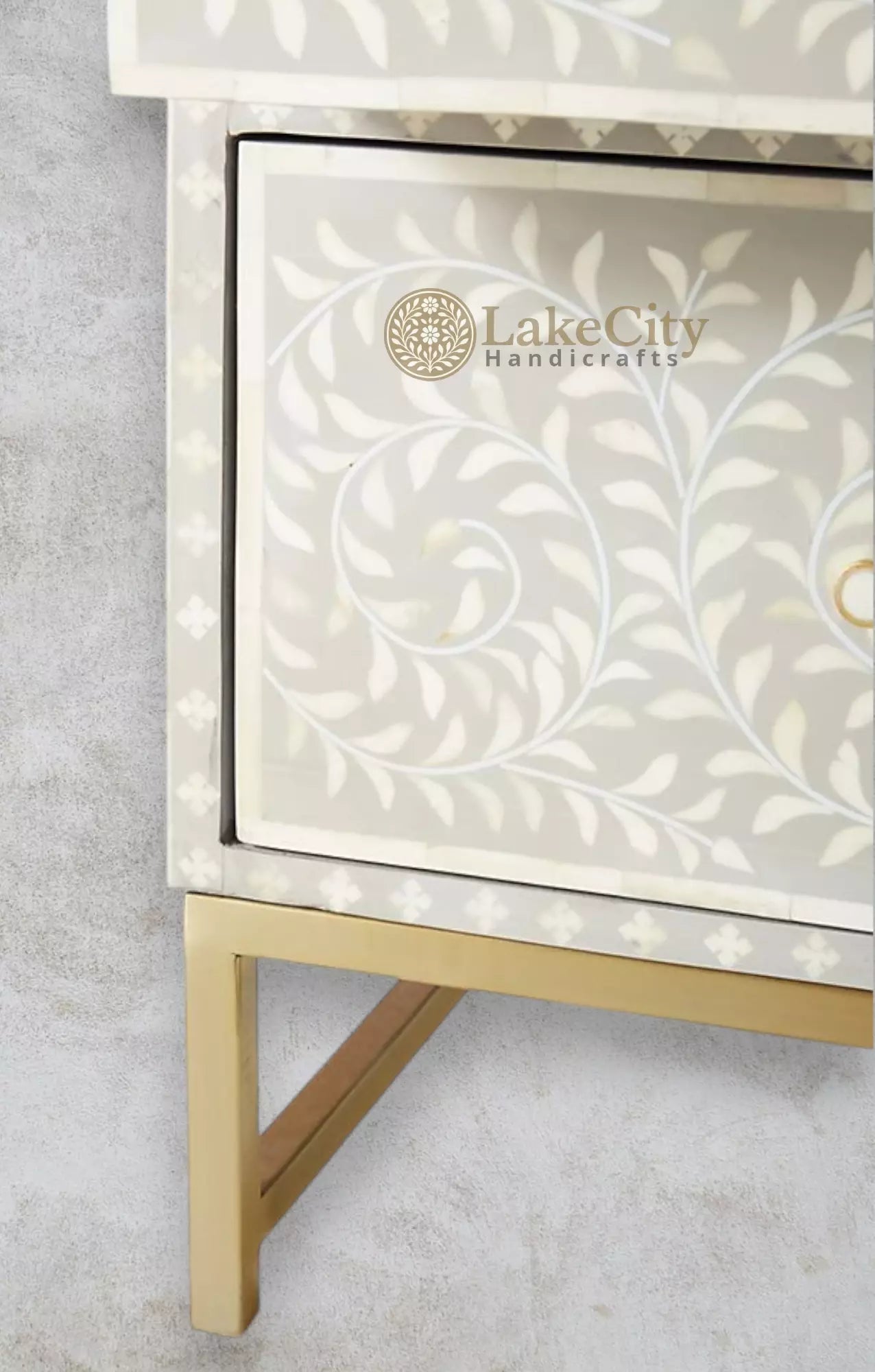 Bone Inlay Scroll-vine Chest of 3 Drawers | Bone Inlay Scroll-vine 3 Drawers Dresser Table