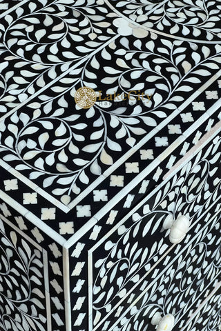 Bone Inlay Scroll-vine Chest of 3 Drawers | Bone Inlay Scroll-vine 3 Drawers Dresser Table