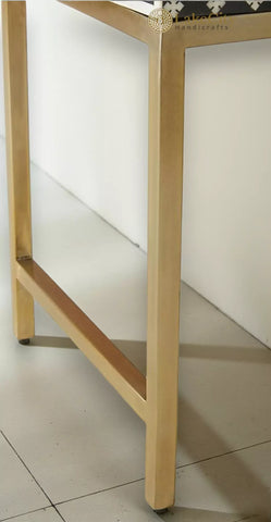 Bone Inlay Scroll-vine Design Nightstand Table Black| Bone Inlay Scroll-vine Design Bedside Table Black