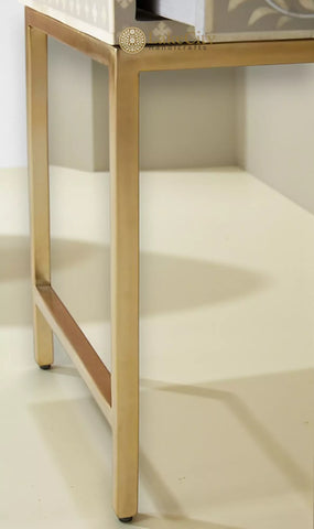 Bone Inlay Scroll-vine Design Nightstand Table Grey | Bone Inlay Scroll-vine Design Bedside Table Grey