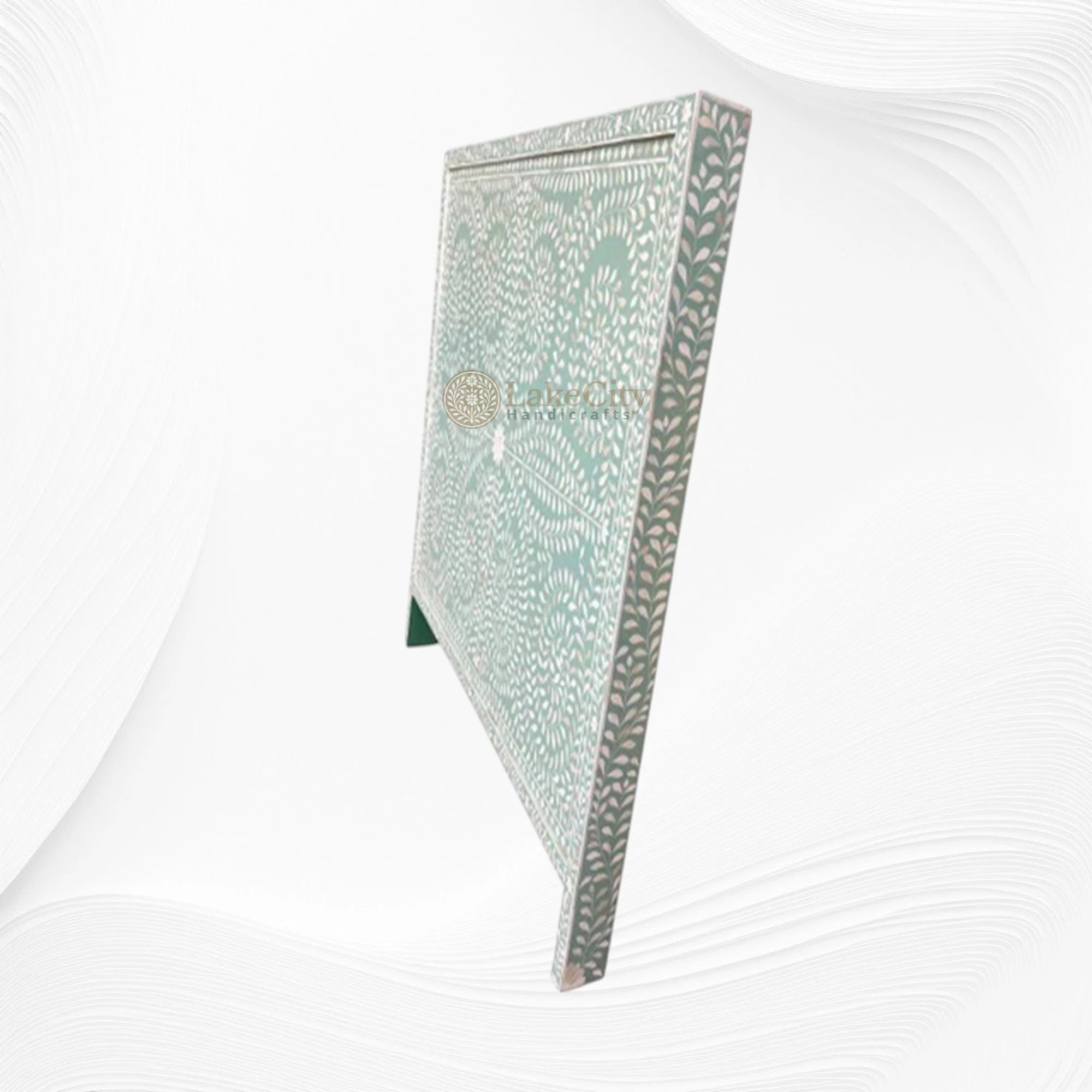 Bone Inlay Scroll-vine Headboard Sage Green