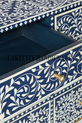 Bone Inlay Scroll-vine Design 6 Drawers Dresser Table | Bone Inlay Scroll-vine Design 6 Drawers Chest