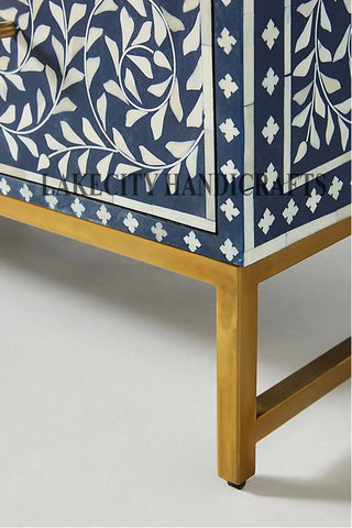 Bone Inlay Scroll-vine Design 6 Drawers Dresser Table | Bone Inlay Scroll-vine Design 6 Drawers Chest