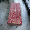 Bone Inlay Scroll-vine Design 2 Drawers Desk Dark Pink | Bone Inlay Scroll-vine Design 2 Drawers Console Table Dark Pink