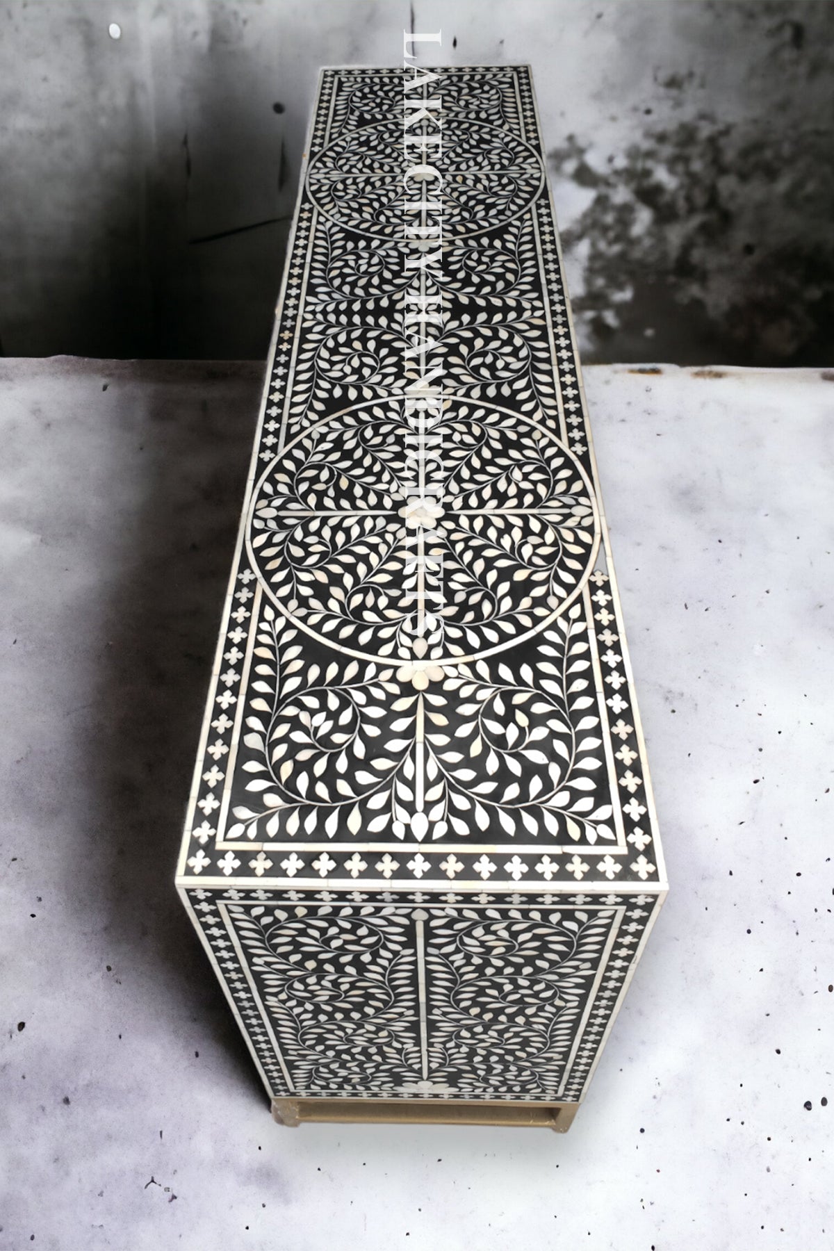 Bone Inlay Scroll-vine Design 6 Drawers Dresser Table | Bone Inlay Scroll-vine Design 6 Drawers Chest