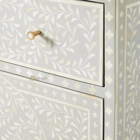 Bone Inlay Scroll Vine Buffet Grey