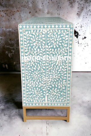 Bone Inlay Scroll-vine Design 6 Drawers Dresser Table | Bone Inlay Scroll-vine Design 6 Drawers Chest