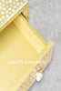 Bone Inlay Spider-web Design 2 Drawers Bedside Table Yellow | Bone Inlay Spider-web Design 2 Drawers Nightstand Table Yellow