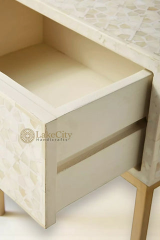 Star Bone Inlay Nightstand Beige