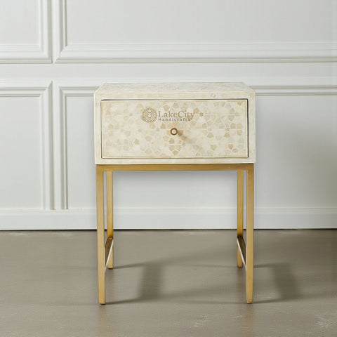 Star Bone Inlay Nightstand Beige