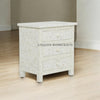 Bone Inlay Geometric Design 3 Drawers Bedside Table White | Bone Inlay Geometric Design 3 Drawers Nightstand Table White