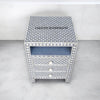 Bone Inlay Star Design 3 Drawers Bedside Table Grey | Bone Inlay Star Design 3 Drawers Nightstand Table Grey