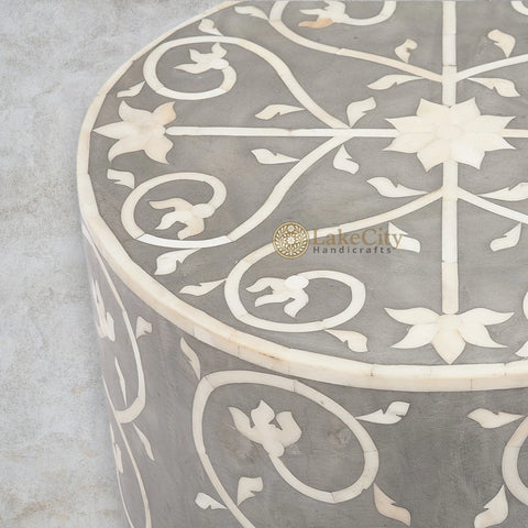 Bone Inlay Stool Bel Grey