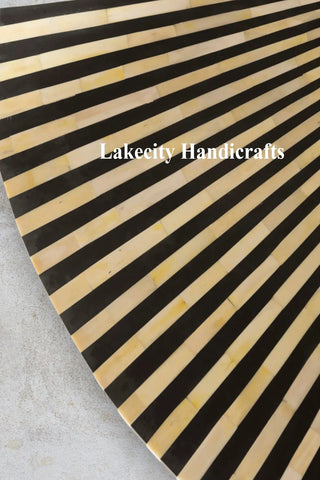 Rue Bone Inlay 3 Cylindrical Round Dining Table