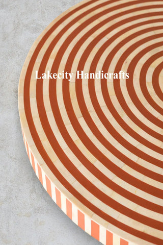 Rue Bone Inlay 3 Cylindrical Round Dining Table