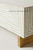 Bone Inlay Stripe Design Coffee Table Large Grey | Bone Inlay Stripe Design Center Table Rectangle Grey