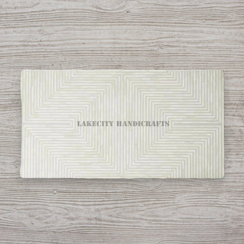 Bone Inlay Stripe Design Coffee Table Large Grey | Bone Inlay Stripe Design Center Table Rectangle Grey