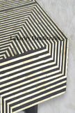 Bone Inlay Stripe Design Coffee Table Black | Bone Inlay Stripe Design Center Table Black