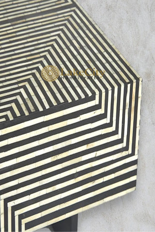 Bone Inlay Stripe Design Coffee Table | Bone Inlay Stripe Design Center Table