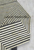 Bone Inlay Stripe Design Coffee Table Black | Bone Inlay Stripe Design Center Table Black