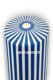 Bone Inlay Stripe Design Drum Side Table Blue