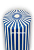 Bone Inlay Stripe Design Drum Side Table Blue