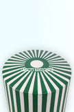 Bone Inlay Stripe Design Drum Side Table Green