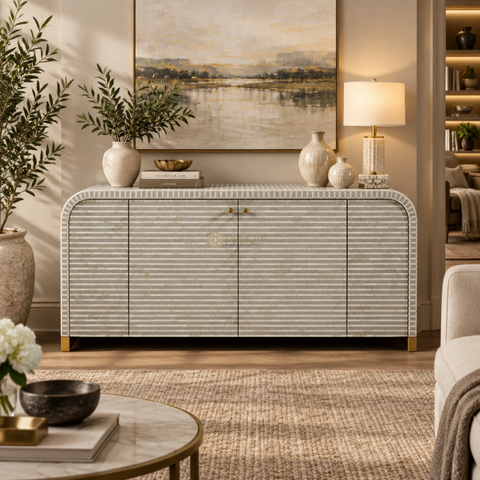 Bone Inlay Waterfall Buffet Grey