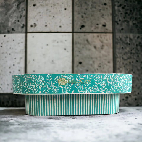 Bone Inlay Sun Flora Design Coffee Table | Bone Inlay Sun Flora Design Center Table