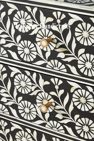 Lalita Bone Inlay Nightstand Black