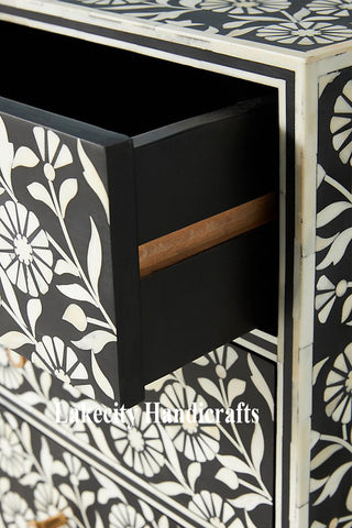 Lalita Bone Inlay Nightstand Black