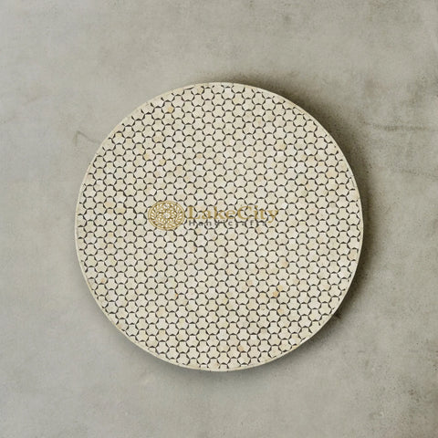 Bone Inlay Targua Design Round Coffee Table | Bone Inlay Targua Design Round Center Table
