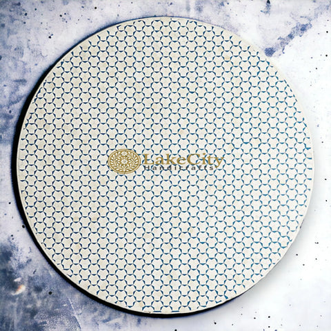 Bone Inlay Targua Design Round Coffee Table | Bone Inlay Targua Design Round Center Table