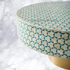 Bone Inlay Targua Design Round Coffee Table Teal Green | Bone Inlay Targua Design Round Center Table Teal Green