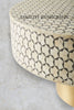 Bone Inlay Targua Design Round Coffee Table Black | Bone Inlay Targua Design Round Center Table Black