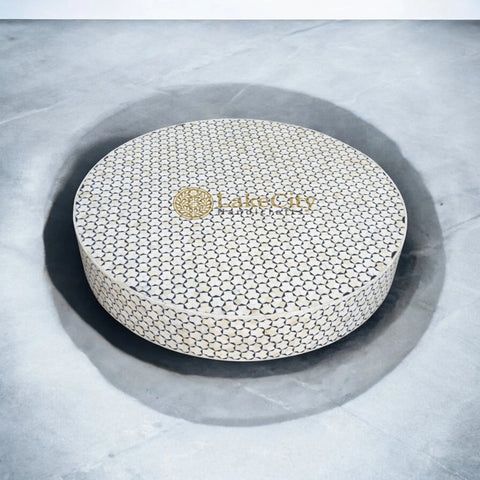 Bone Inlay Targua Design Round Coffee Table | Bone Inlay Targua Design Round Center Table