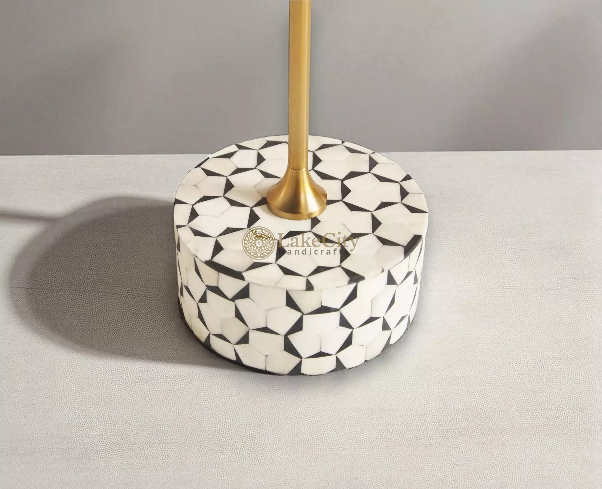 Targua Bone Inlay End Table Black