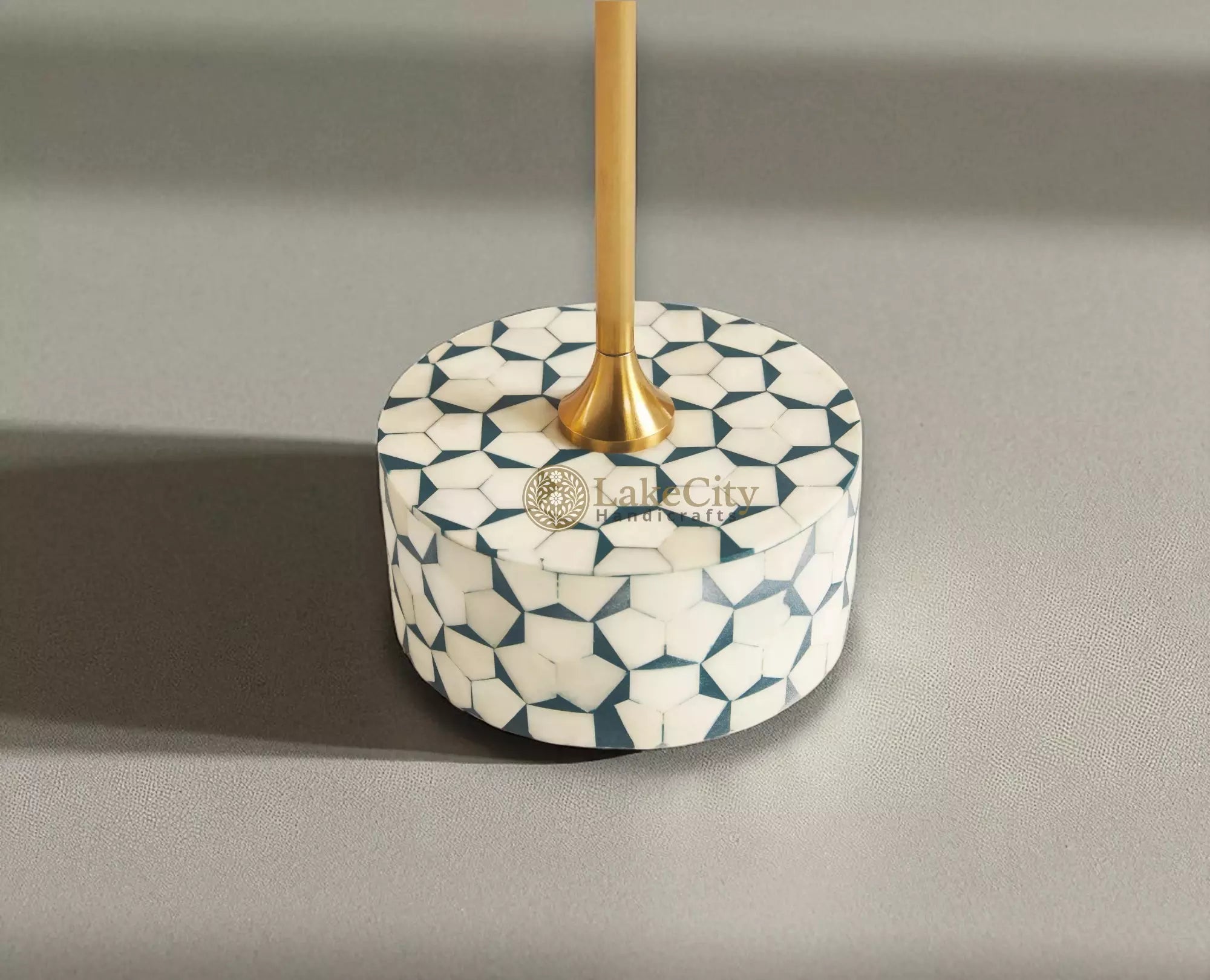 Targua Bone Inlay End Table Black