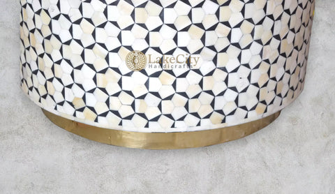 Bone Inlay Targua Side Table Black