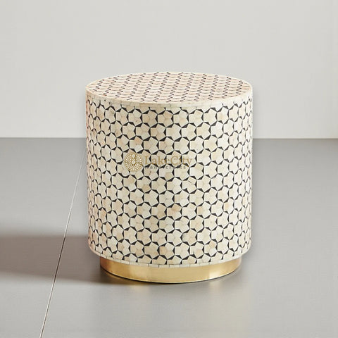 Bone Inlay Targua Side Table Black