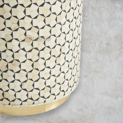 Bone Inlay Targua Side Table Black